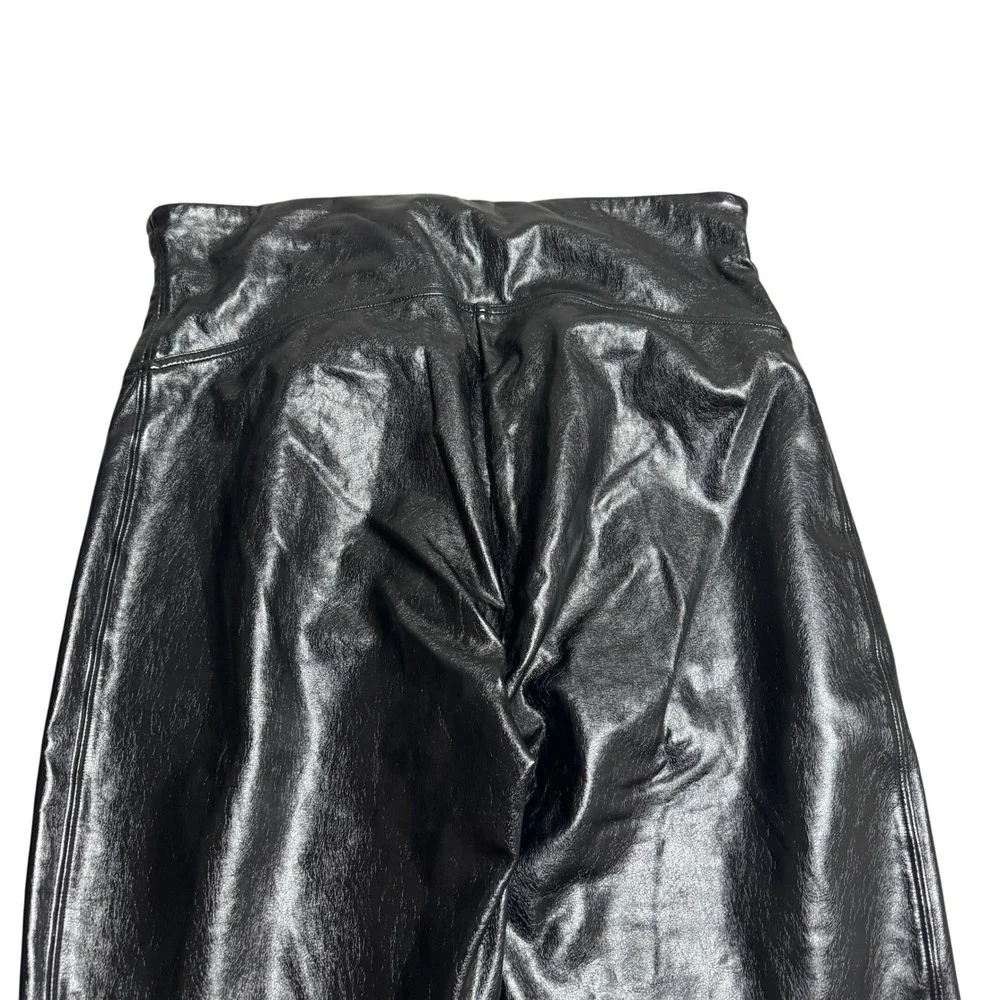Spanx Edgy Faux Leather Leggings XL Black‎ High Waist Seamless - Picture 5 of 6